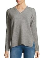 Saks Fifth Avenue Blue Solid Wool Pullover