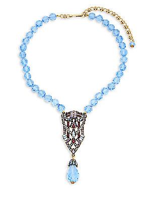 Heidi Daus Beaded Deco Crystal Arrow Pendant Necklace