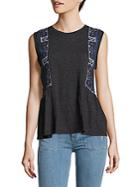Free People Embrodiered Knit Top