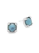 Judith Ripka London Blue Topaz & Sterling Silver Stud Earrings