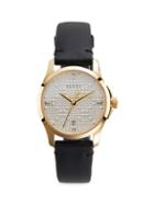 Gucci Goldtone Stainless Steel Leather-strap Watch