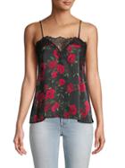 Cami Nyc Rose-print Lace-trimmed Camisole