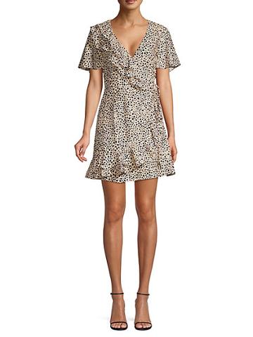 Rebecca Vallance Anya A-line Leopard Wrap Dress