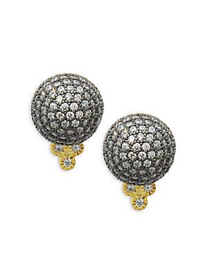 Freida Rothman Pav&eacute; Crystal Ball Stud Earrings