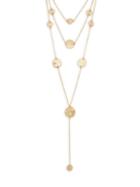 Kenneth Jay Lane Couture Collection Goldtone Disc Layered Y-drop Necklace