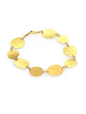 Gurhan 24k Yellow Gold Hammered Disc Link Bracelet