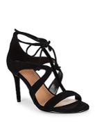 Halston Heritage Cut-out Leather Ankle Strap Sandals