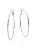 Saks Fifth Avenue June 2016 Thin Textured Hoop Earrings/1.75