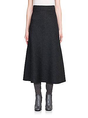 Jil Sander Vischio Wool & Cashmere A-line Skirt