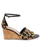 Kate Spade New York Lonnie Leopard Calf-hair Wedge Sandals