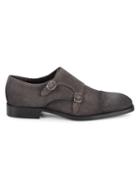 To Boot New York Double Buckle Monk Strap Suede Loafers