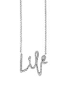 Effy Novelty Diamond And 14k White Gold Life Pendant Necklace