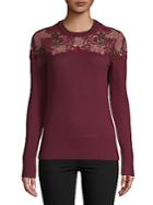 Burberry Floral Lace Wool Sweater
