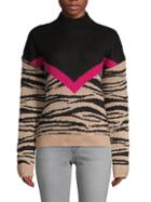 Lea & Viola Colorblock Mockneck Sweater