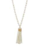Saks Fifth Avenue Cubic Zirconia And Faux Pearl Tassel Pendant Necklace