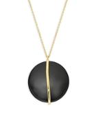 Gorjana Brinn 18k Goldplated Black Onyx Disc Pendant Necklace