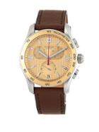 Victorinox Swiss Army Stainless Steel & Leather Strap Chronograph Watch