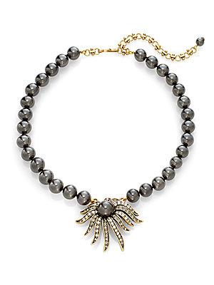 Heidi Daus Beaded Crystal Starburst Pendant Necklace