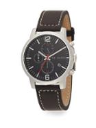 Ted Baker Chronograph Stainless Steel Leather Strap Watch