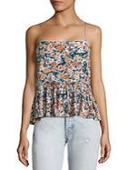 Joie Floral Peplum Cropped Top