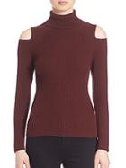Theory Jemliss Evian Stretch Wool Blend Cold-shoulder Sweater