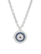 Judith Ripka Large Sapphire Evil Eye Pendant Necklace