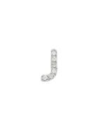Nephora 14k White Gold & Diamond Initial J Single Stud Earring
