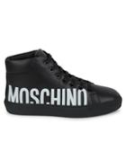Moschino Logo High-top Leather Sneakers