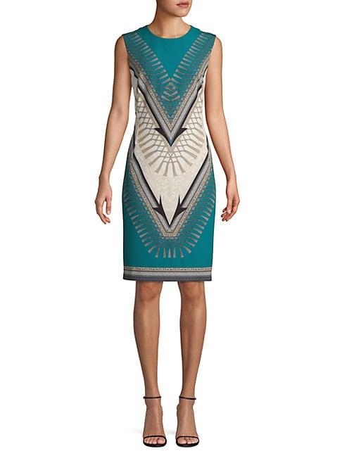 Versace Collection Colorblock Printed Sheath Dress