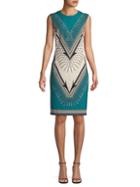 Versace Collection Colorblock Printed Sheath Dress