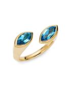 Ippolita Prisma 18k Gold & Swiss Blue Topaz Bypass Ring