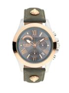 Versus Versace Rode-goldtone Stainless Steel & Leather-strap Chronograph Watch