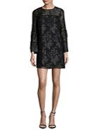 Laundry By Shelli Segal Floral Jacquard Bell Sleeve Dress