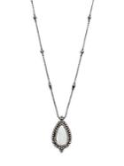 Freida Rothman Framed Mother-of-pearl & Sterling Silver Teardrop Pendant Necklace
