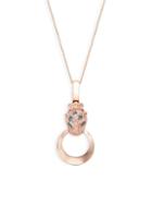 Effy 14k Rose Gold Emerald & Diamond Leopard Pendant Necklace