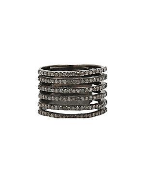 Adornia Fine Jewelry Diamond And Silver Saturnia Ring