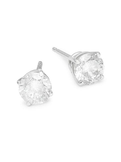 Diana M Jewels 14k White Gold & Diamond Stud Earrings