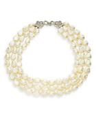 Kenneth Jay Lane Three-strand Faux Pearl Necklace