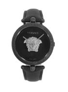 Versace Logo Leather-strap Watch