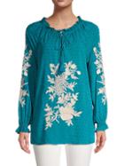 Solitaire Floral Embroidered Top
