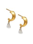 Gurhan Delicate Diamond & 24k Yellow Gold Hoop Earrings