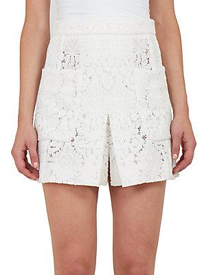 Chlo Pleated Lace Skirt