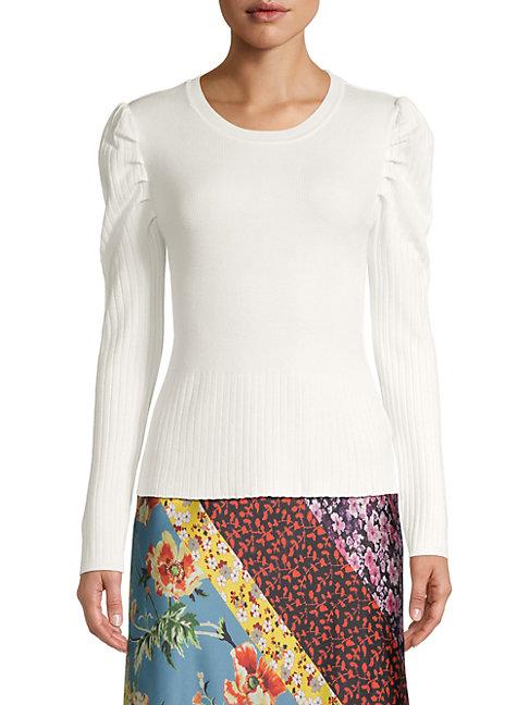 Clich Puff-sleeve Ribbed Pullover