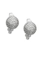 Freida Rothman Ball Pav&eacute; Crystal And Sterling Silver Stud Earrings