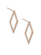 Ef Collection Open White Diamond & 14k Rose Gold Earrings