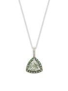 Effy 14k White Gold & Multi-stone Triangle Pendant Necklace