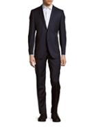 Saks Fifth Avenue Made In Italy Trim-fit Wool & Silk-blend Suit