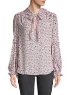 Max Studio Bow-accented Floral Blouse