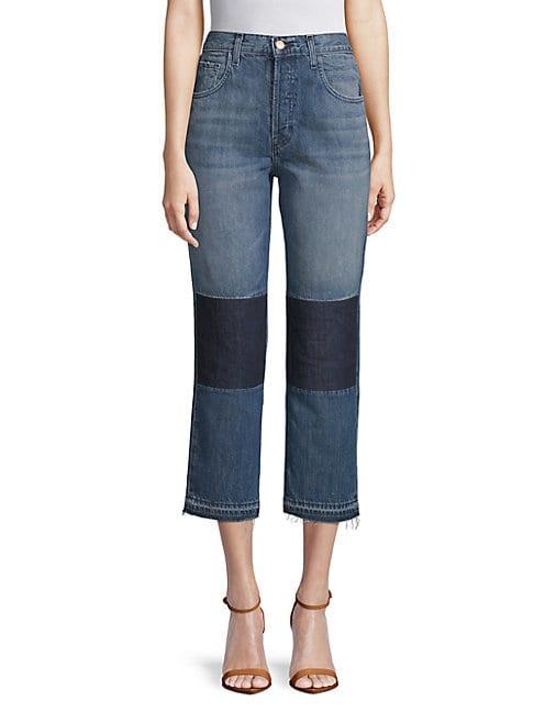 J Brand Patchwork Cropped Jeans