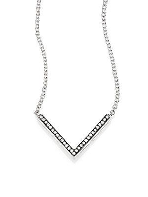 Ippolita Stella Diamond & Sterling Silver Linear V Pendant Necklace